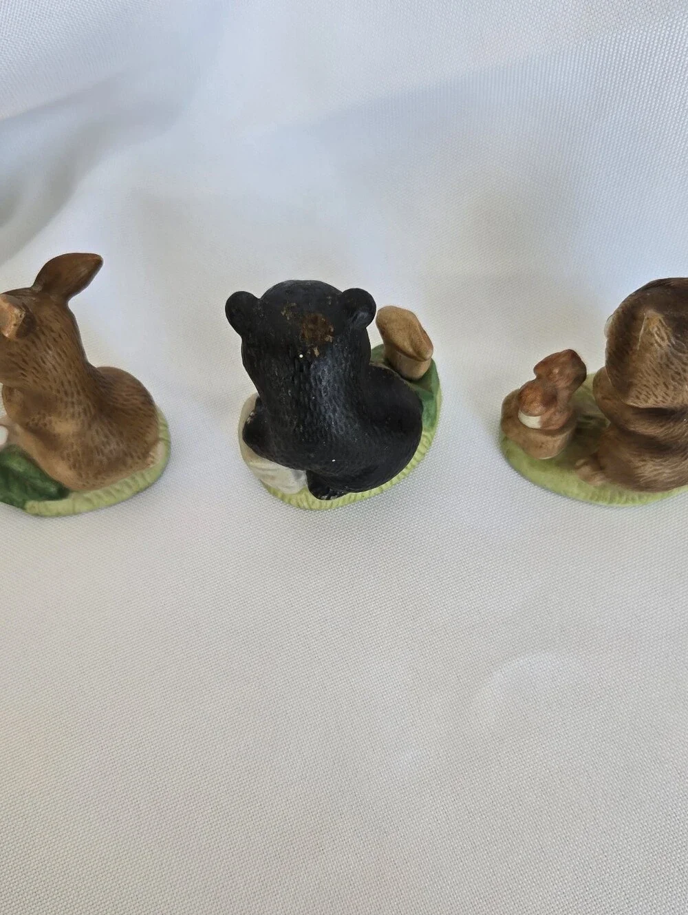 Vintage Homco 1418 Forest Friends Bisque Figurines Set of 3